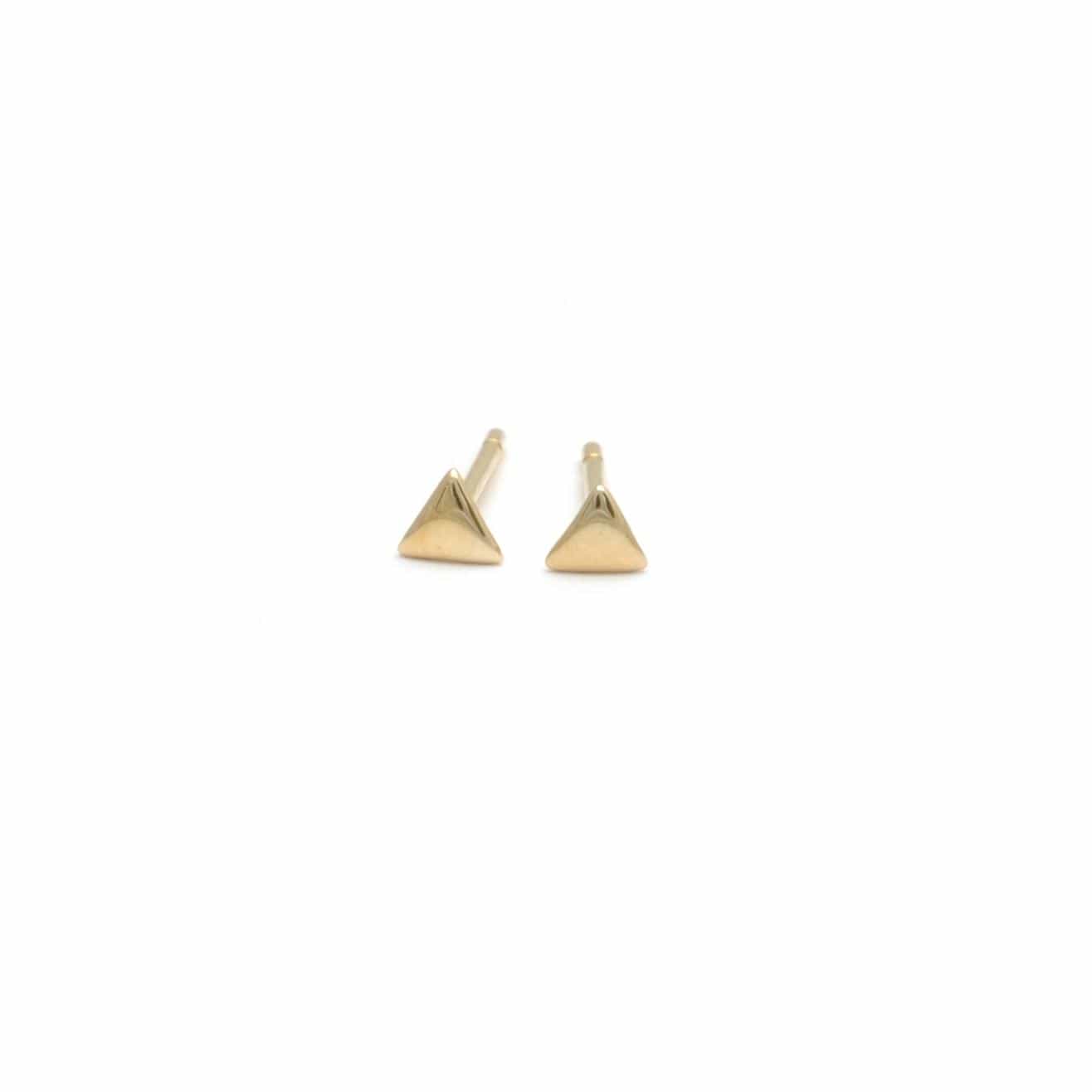 Curated Los Angeles EARRINGS Mini Yellow Gold Triangle Studs