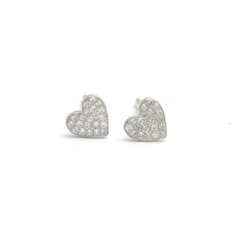 Amazing Grace EARRINGS Pave Diamond Heart Stud Earrings