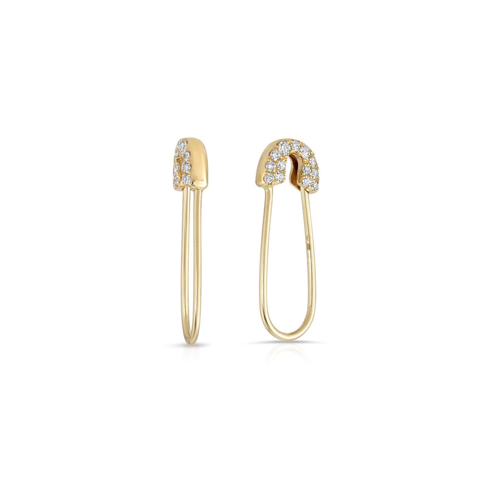 Curated Los Angeles EARRINGS Safety Pin Diamond Earrings