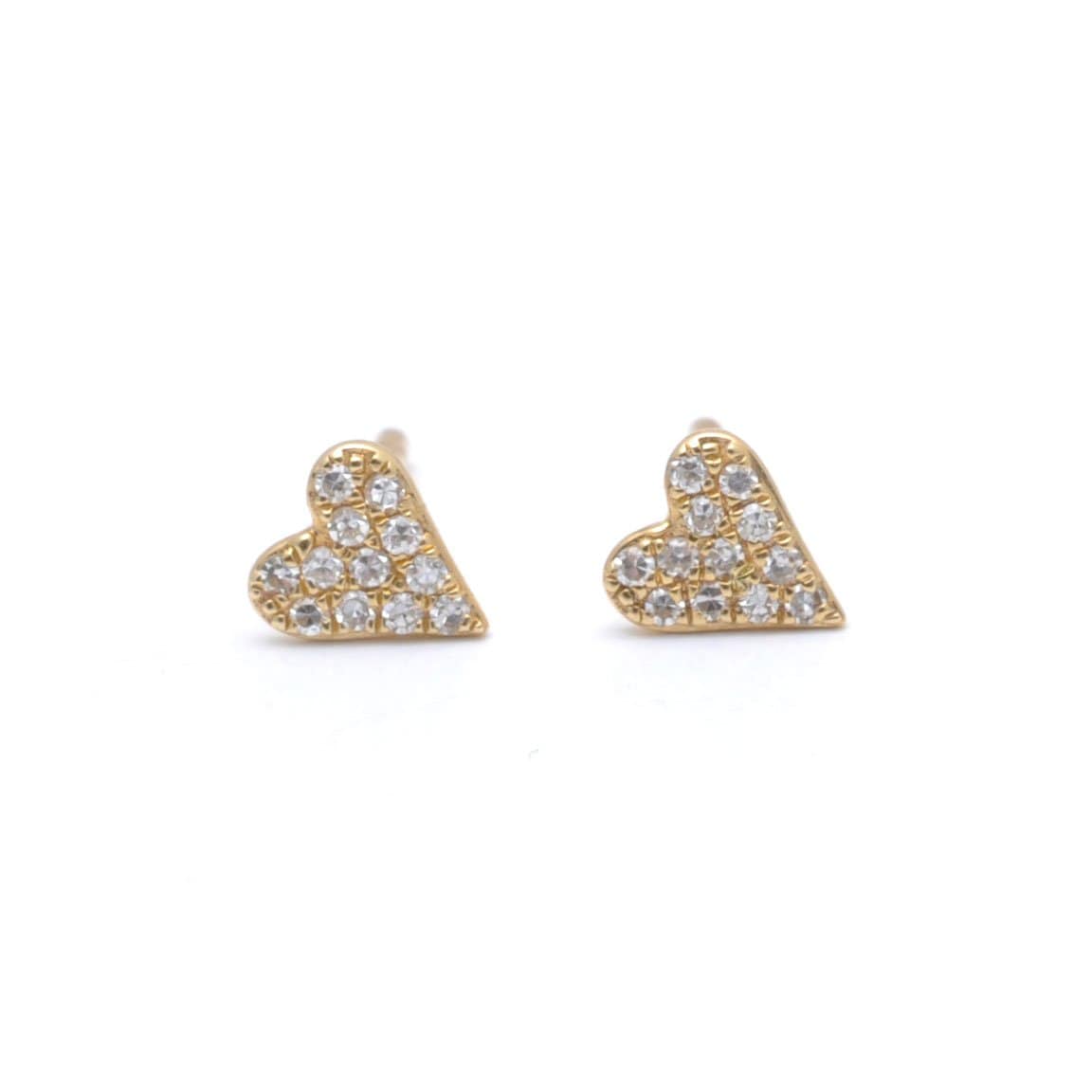 Amazing Grace EARRINGS Small Pave Diamond Heart Studs