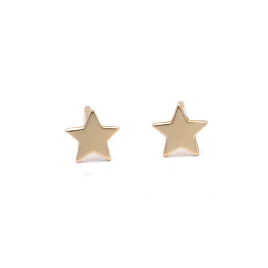 Curated Los Angeles EARRINGS Small Star Yellow Gold Studs