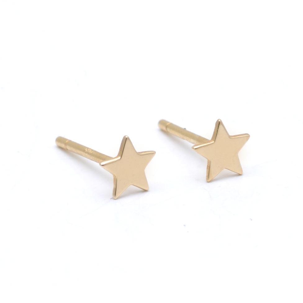 Curated Los Angeles EARRINGS Small Star Yellow Gold Studs