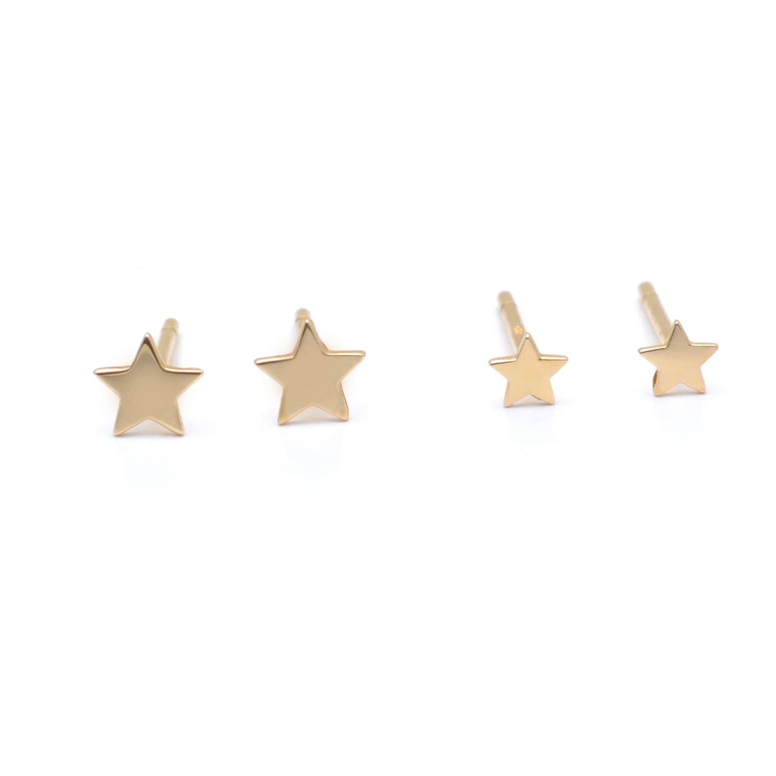 Curated Los Angeles EARRINGS Small Star Yellow Gold Studs