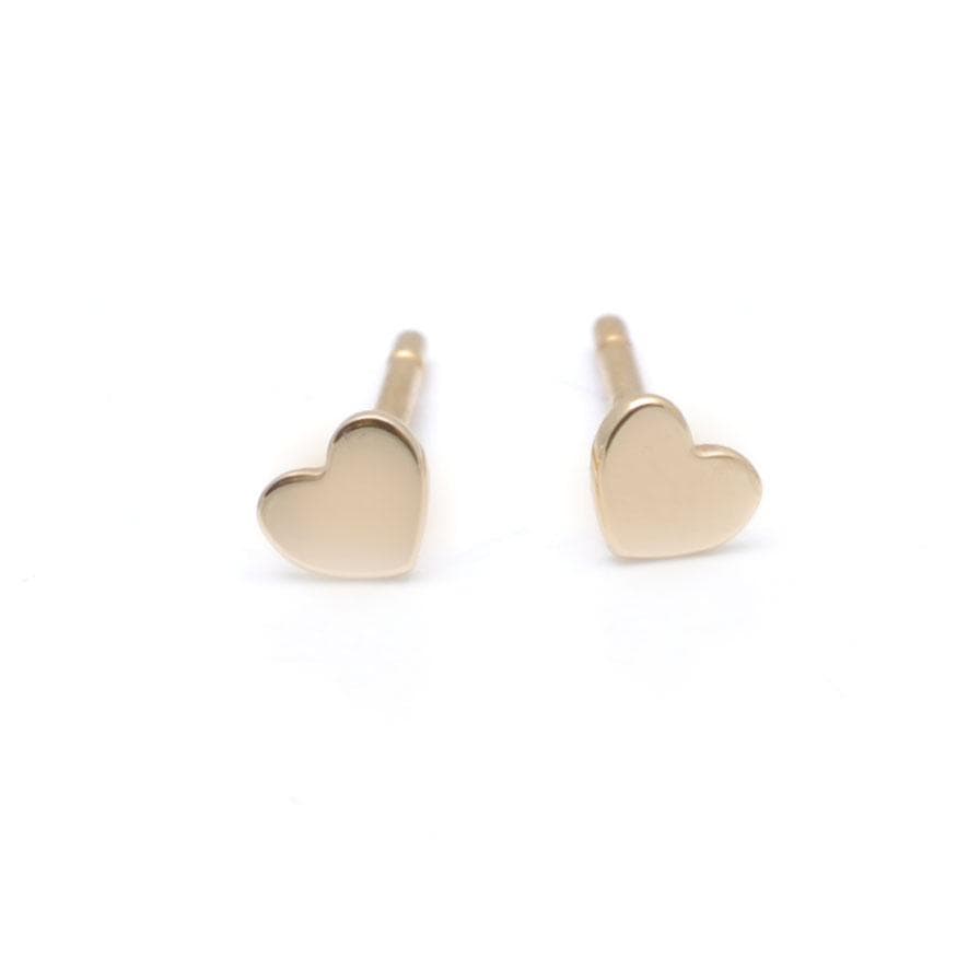 Curated Los Angeles EARRINGS Tiny Yellow Gold Heart Studs