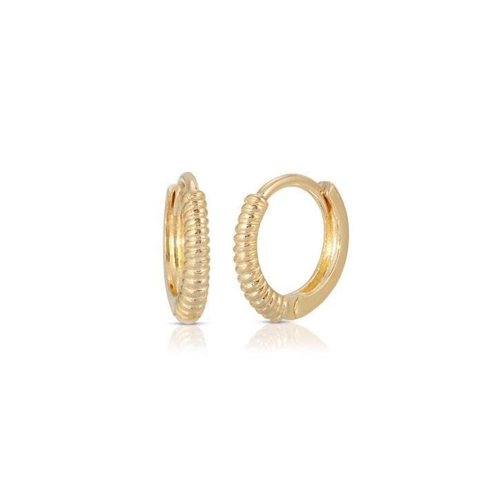 Curated Los Angeles EARRINGS Twisted Gold Huggies