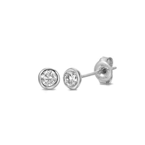 Curated Los Angeles EARRINGS White Gold Bezel Diamond Studs