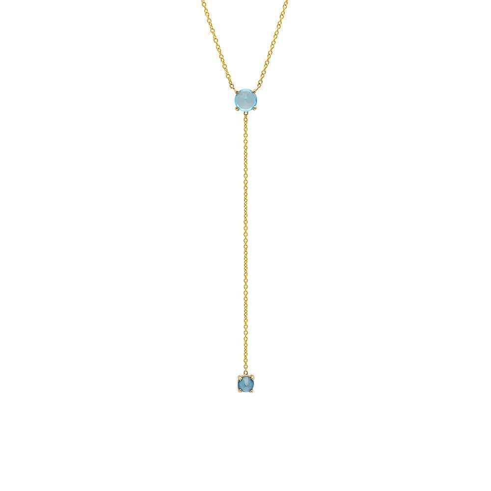 CAITLIN NICOLE JEWELRY NECKLACES Blue Topaz Lariat Style Necklace