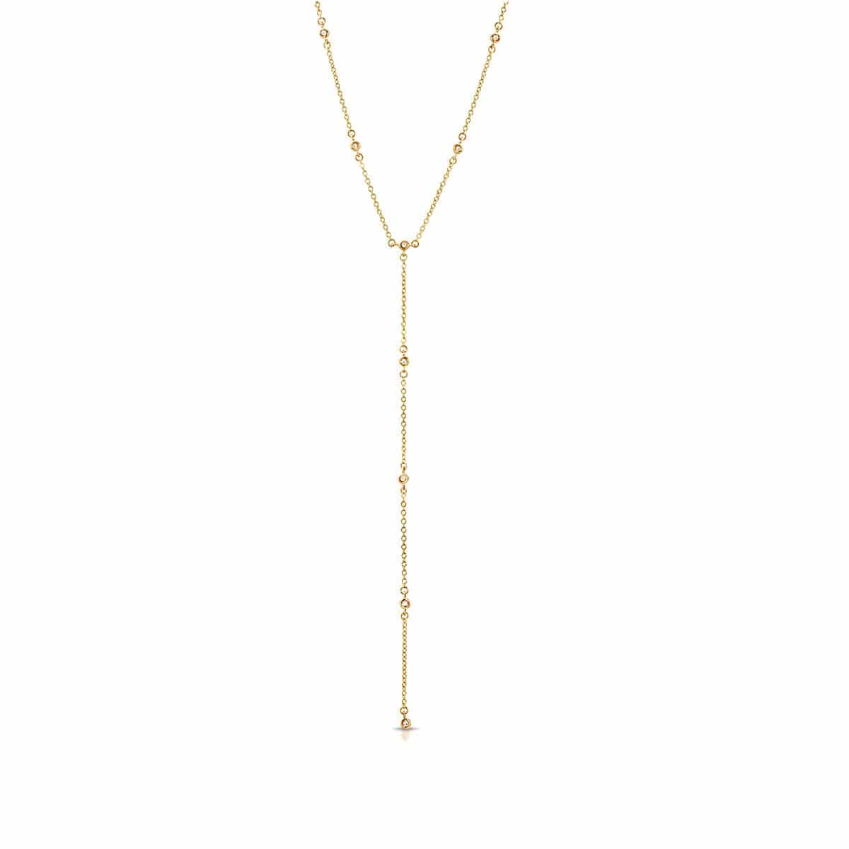 CLA NECKLACES Diamond Gold Lariat Necklace