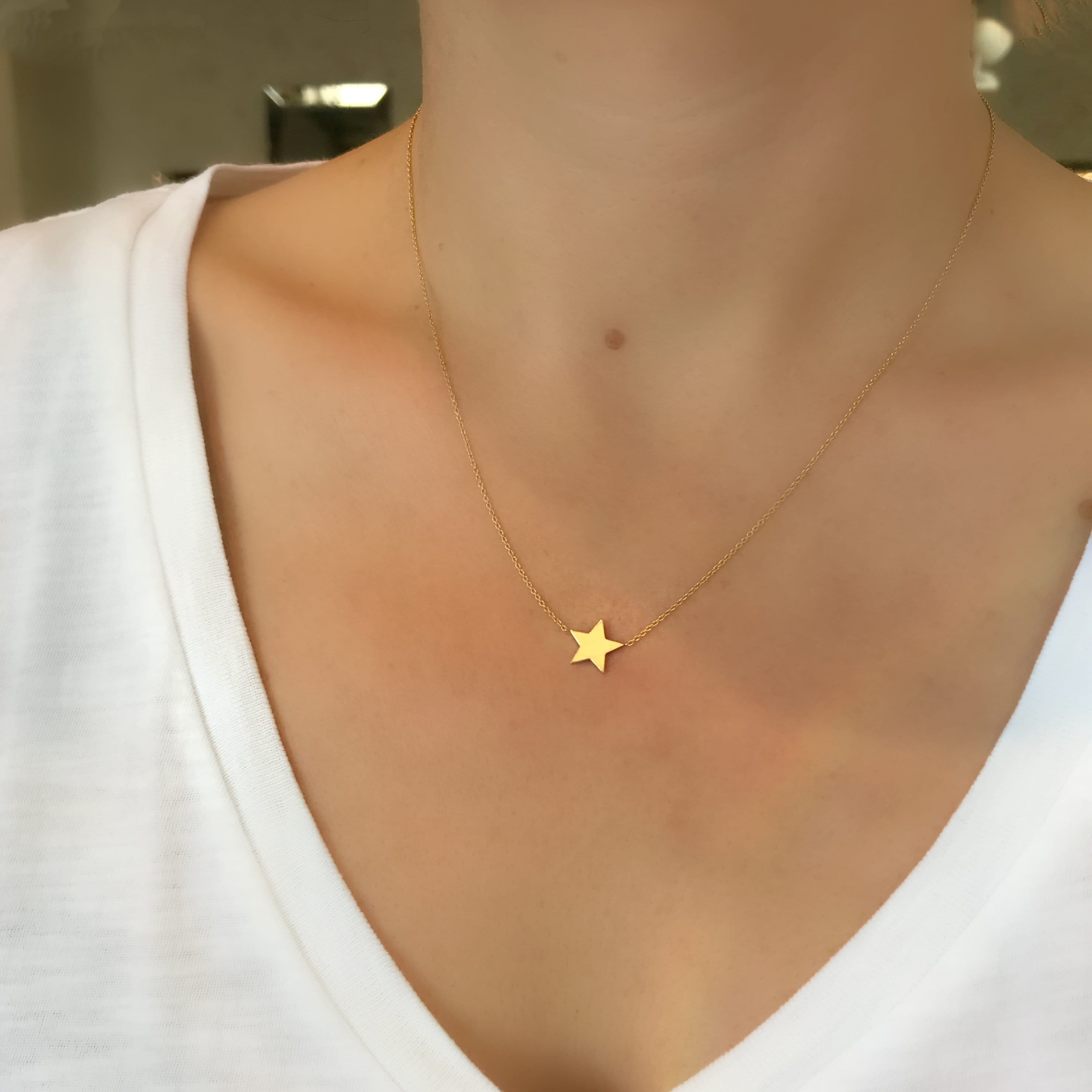 CAITLIN NICOLE JEWELRY NECKLACES Five Point Gold Star Station Necklace