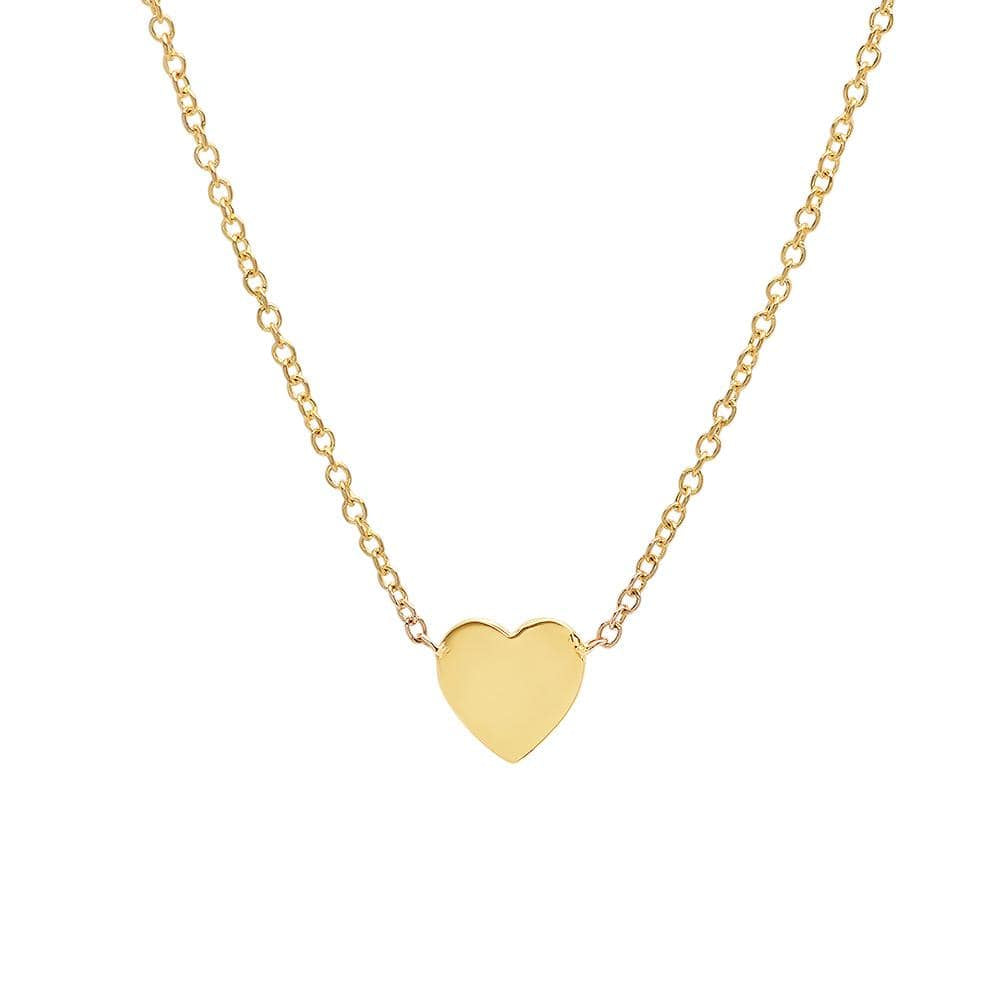 CAITLIN NICOLE JEWELRY NECKLACES Tiny Flat Heart 14k Gold Chain Necklace