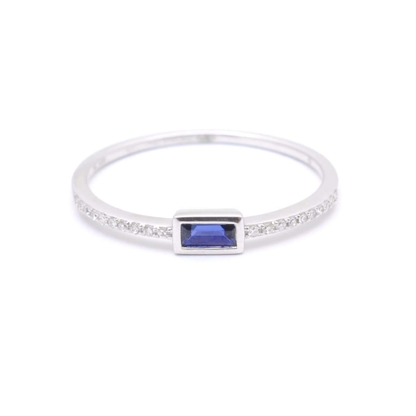 Amazing Grace RINGS Baguette Blue Sapphire Diamond Gold Ring