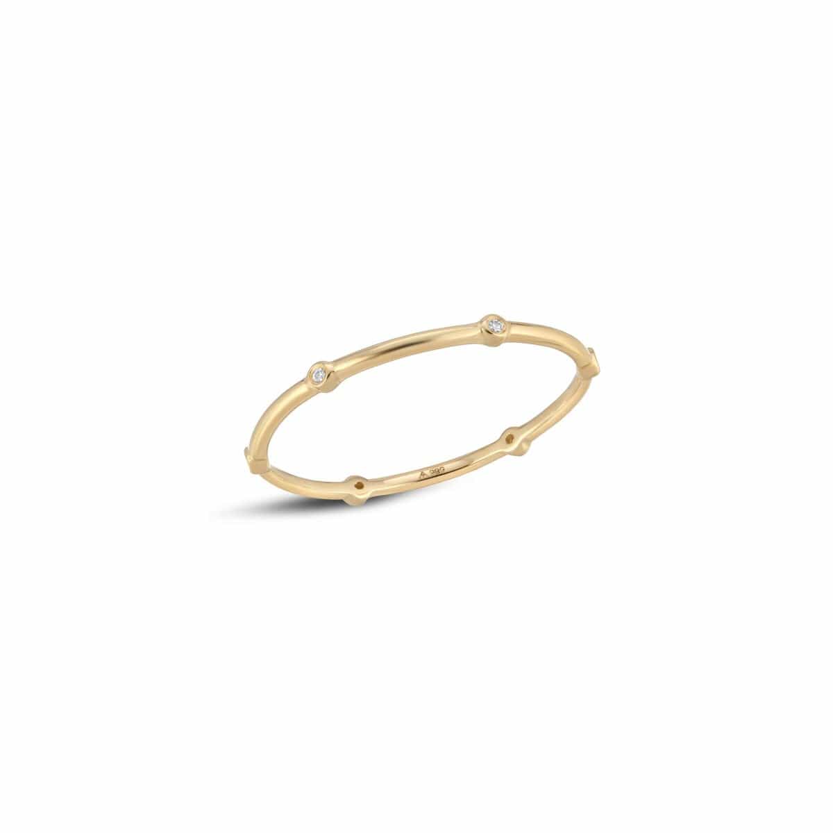 CLA RINGS Diamond Bezel Station Stacking Ring