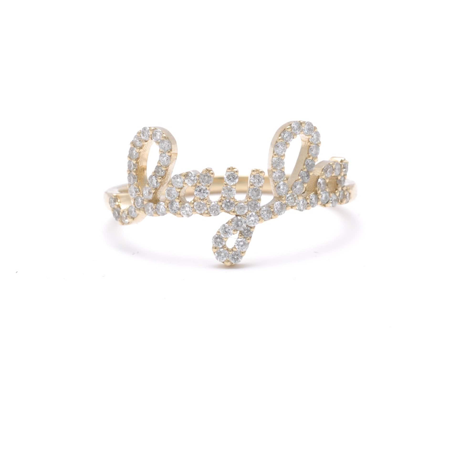 CLA RINGS Diamond Name Ring 14k