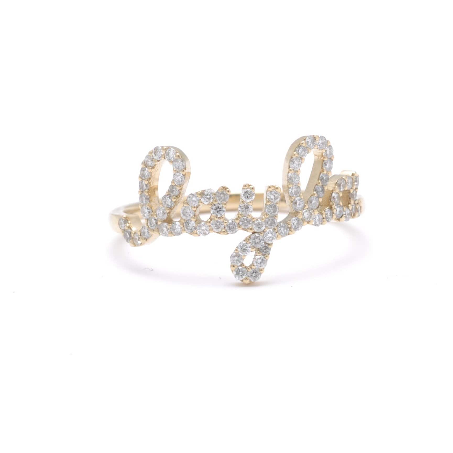 CLA RINGS Diamond Name Ring 14k