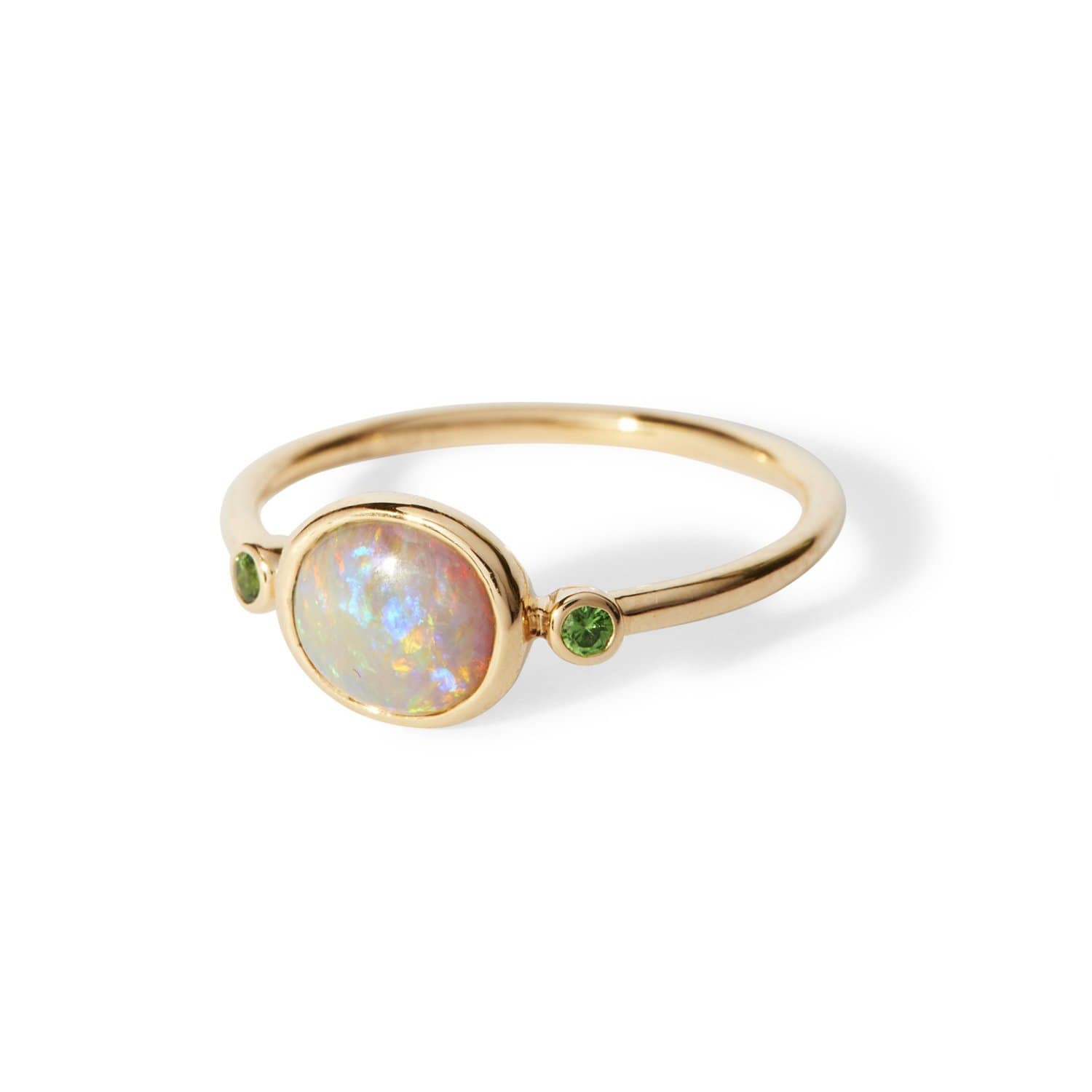 Fade to Black RINGS Green Sapphire Opal Gold Ring