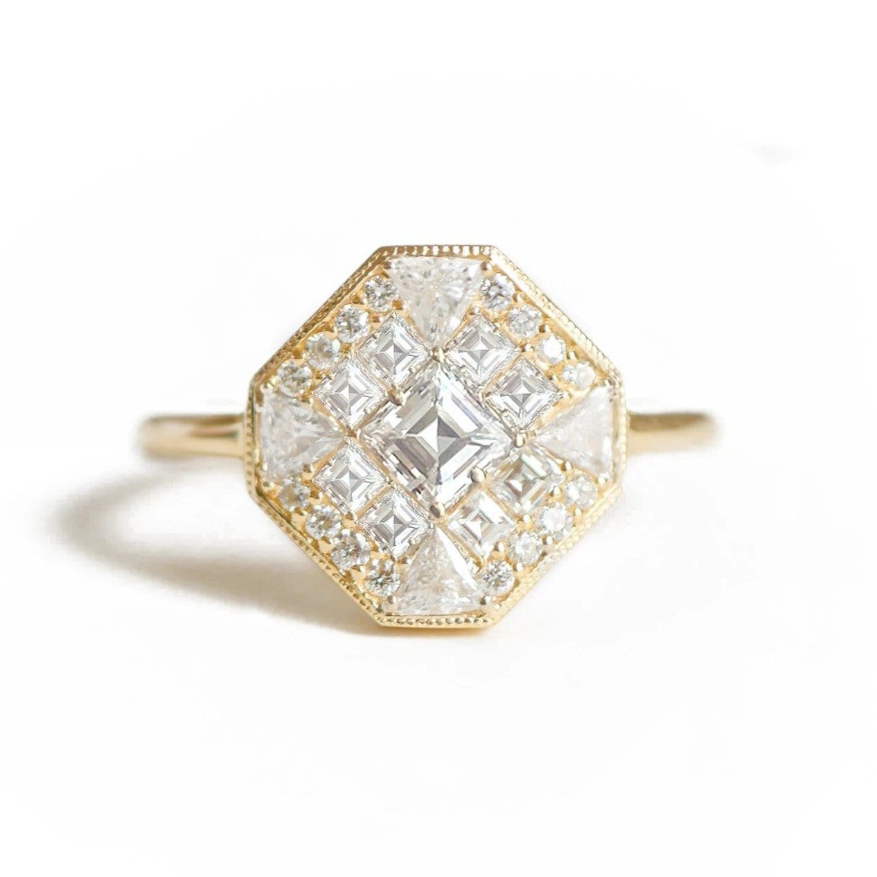 Berlinger RINGS Octagon Shape Multi-Cut Diamond Mosaic Ring