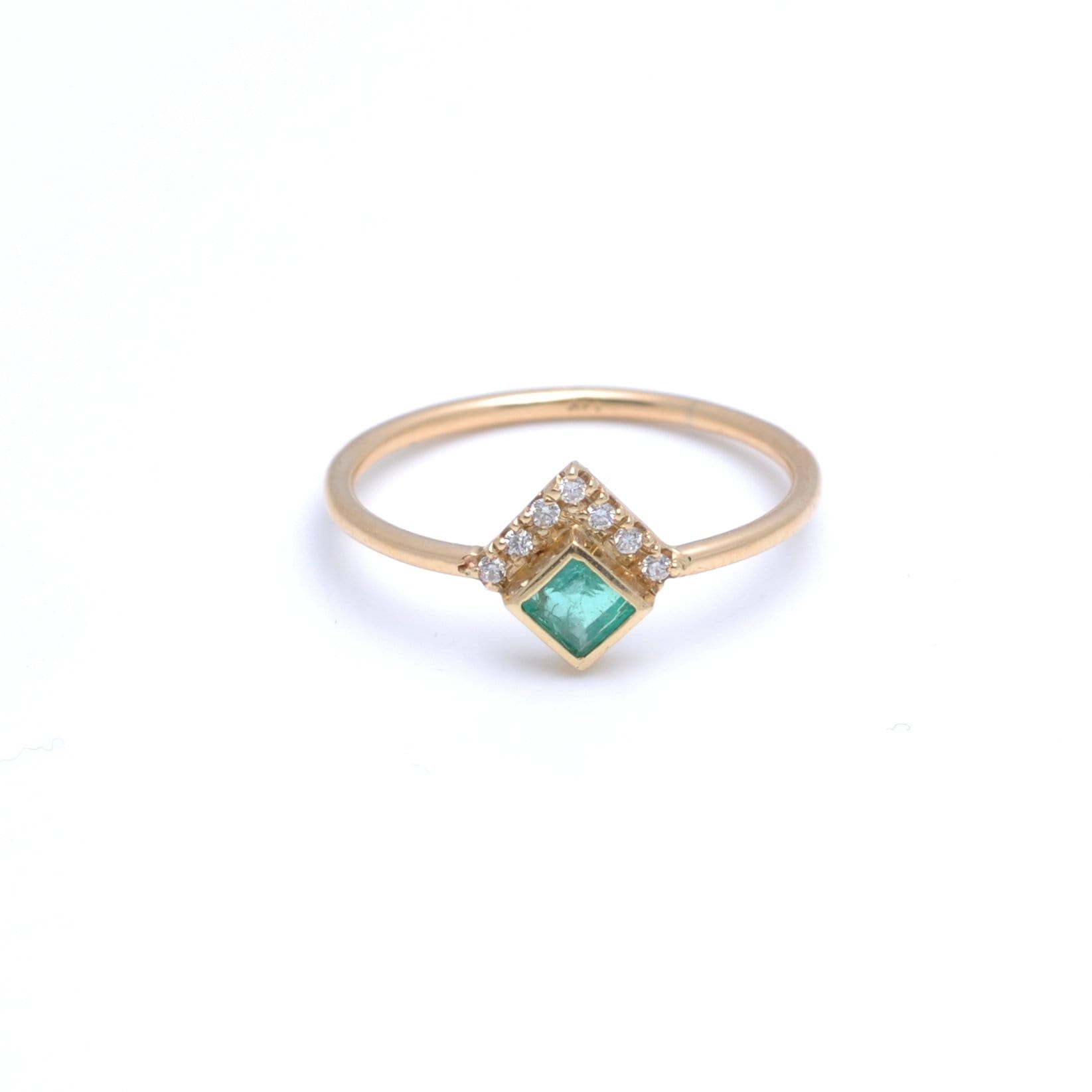 Curated Los Angeles RINGS Princess Cut Emerald Pave Diamond Ring