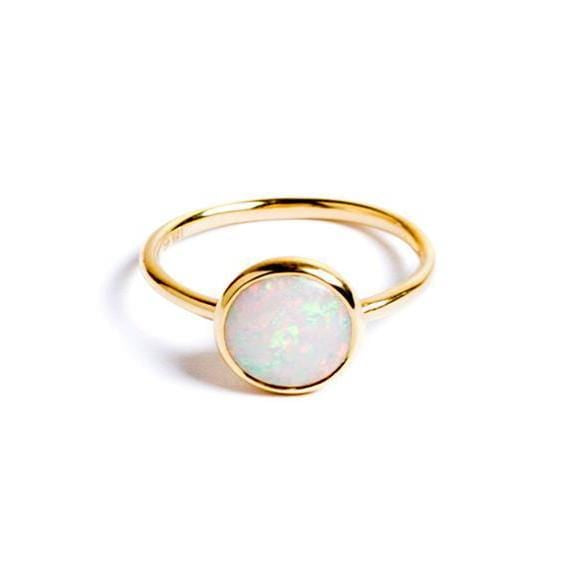 Fade to Black RINGS Round Bezel Opal Ring