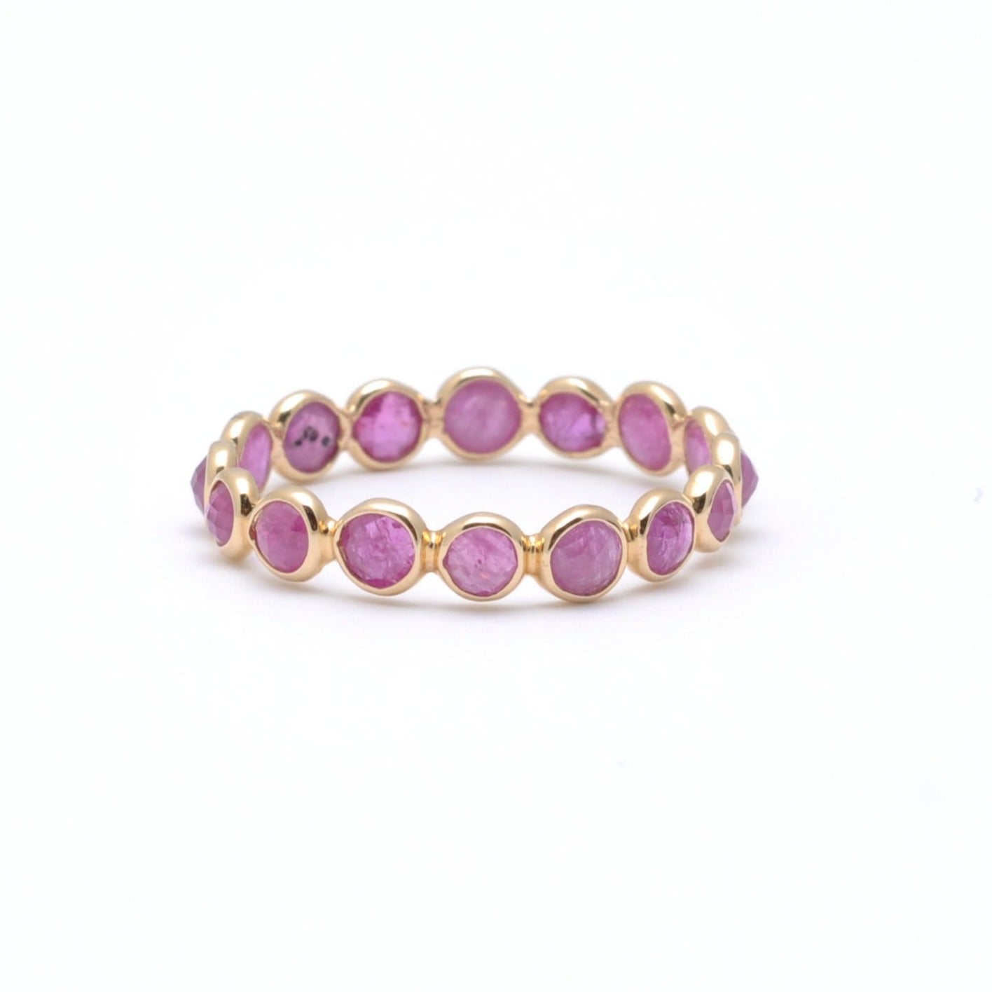 SUNDAR RINGS Ruby and Gold Eternity Band