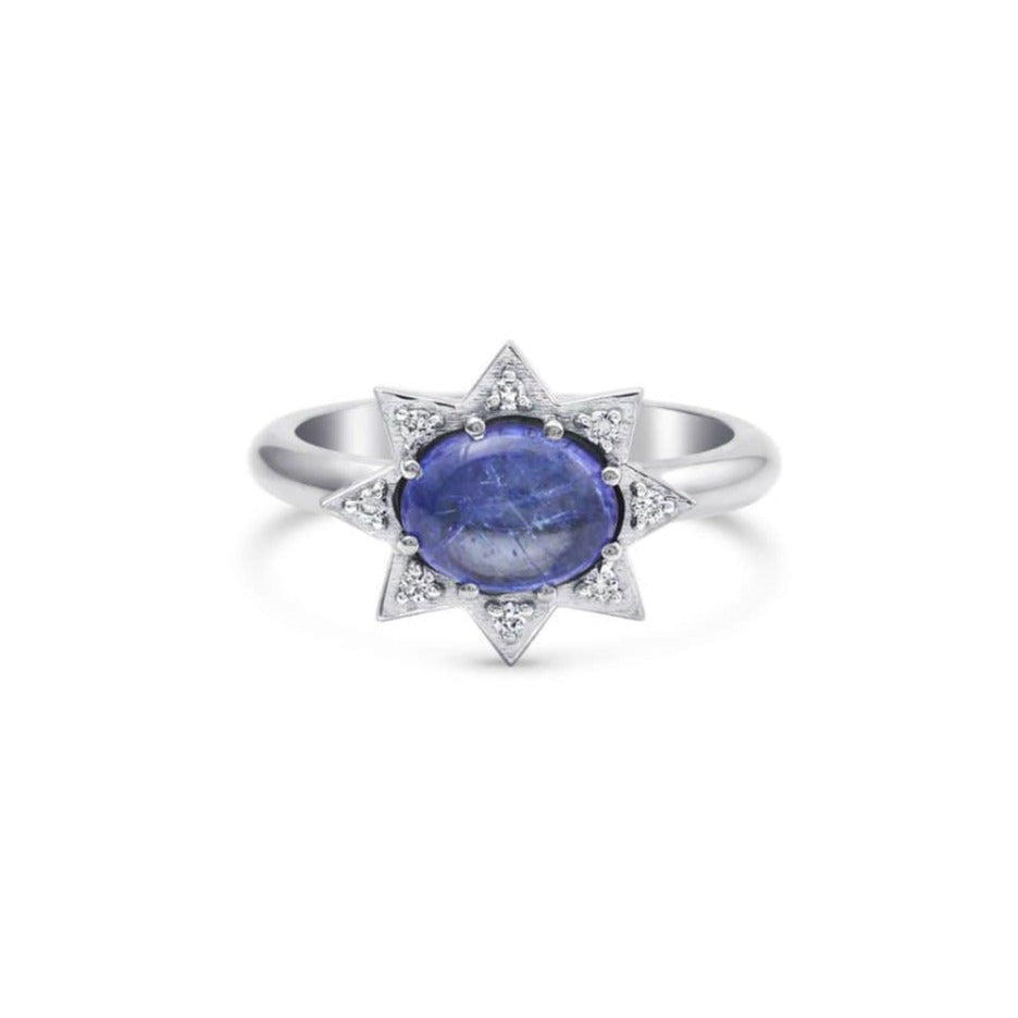 M SPALTEN RINGS Tanzanite Diamond Starburst White Gold Ring